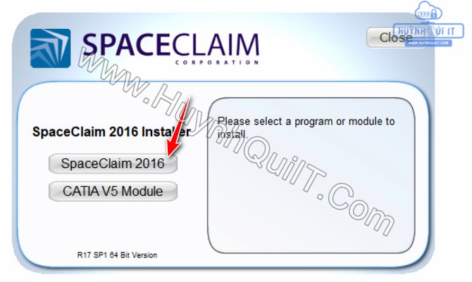 Tiếp bạn chọn SpaceClaim 2016 đế bắt đầu quá trình cài đặt SpaceClaim 2016