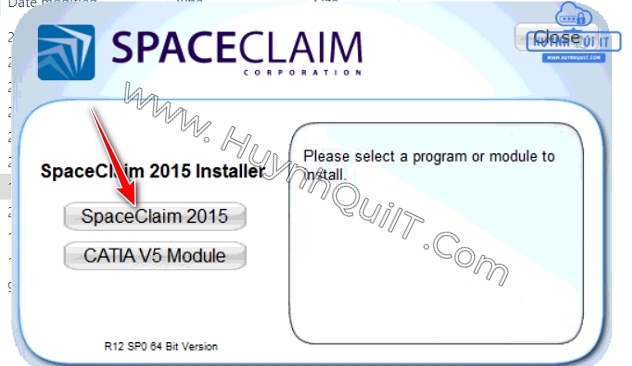 Tiếp bạn chọn SpaceClaim 2015 đế bắt đầu quá trình cài đặt SpaceClaim 2015